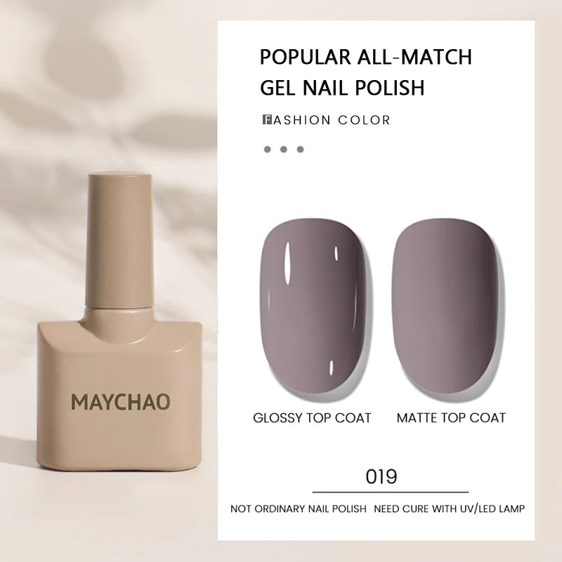 MAYCHAO Gel Nail Polish 12ML Full Coverage Base Top Coat Soak Off Gel Polish UV LED Gel Semi Permanent Varnishes Design Nail Art