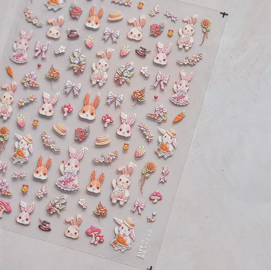 1PCS Crystal Diamond Nail Sticker Mix Pink Swan Flower Frame Butterfly Self Adhesive Nail Art Stickers DIY Cute Decoration Parts