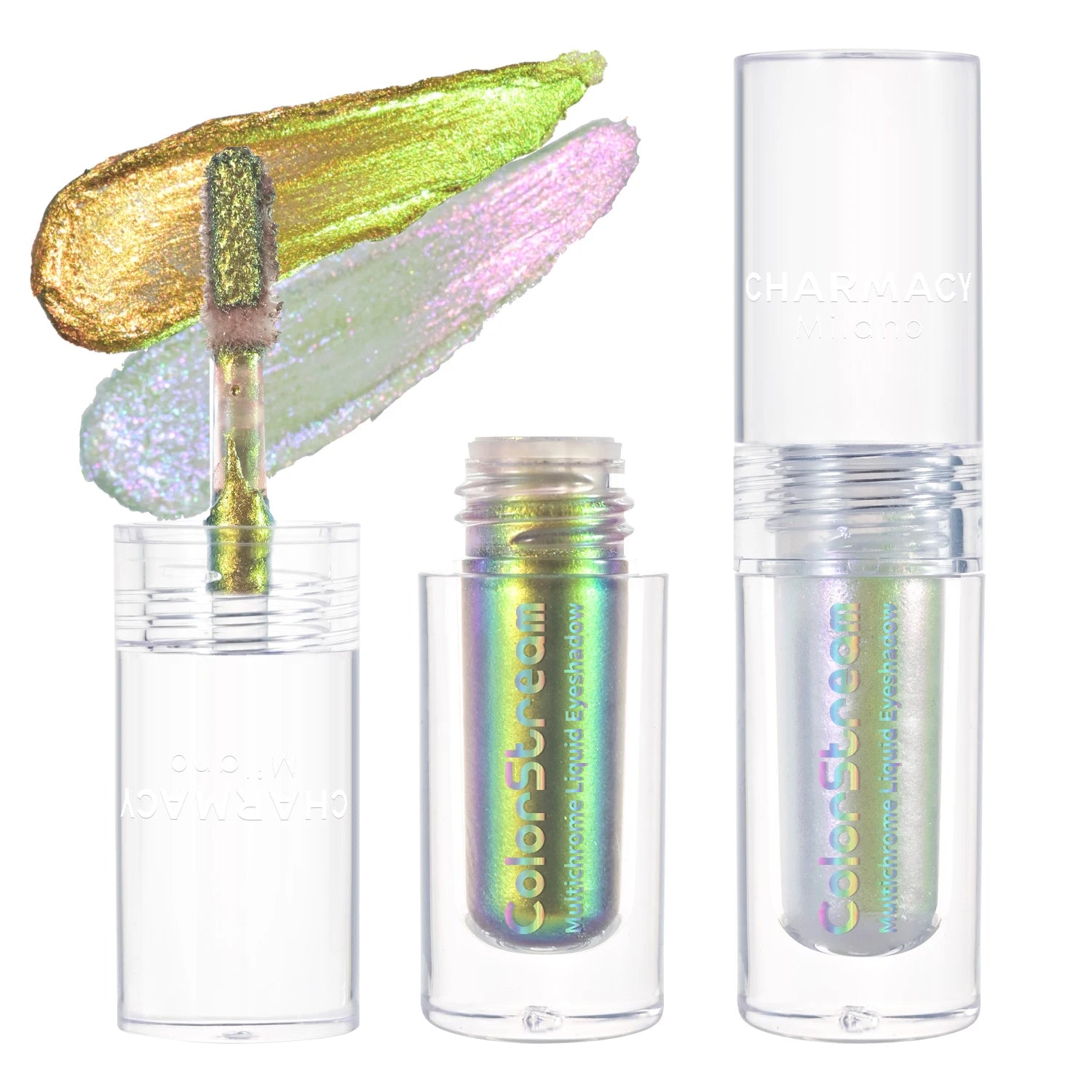 CHARMACY 2pcs/set Multichrome Eyeshadow Liquid 1.5ml Waterproof Longstay Glitter Eye Shadow High Gloss Christmas Holiday Makeup