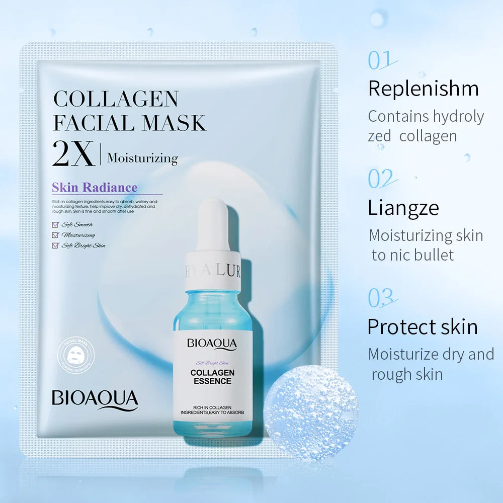 20pcs BIOAQUA Moisturizing Face Mask Whitenting Facial skincare Anti-aging Wrinkle Hydrating Facial Sheet Mask Skin Care