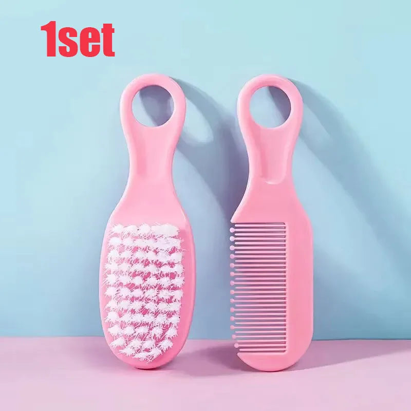 1/2Set Baby Hairbrush Comb Portable Newborn Infant Toddlers Soft Hair Brush Head Massager Comb Set Baby Kid Hair Care Supplies