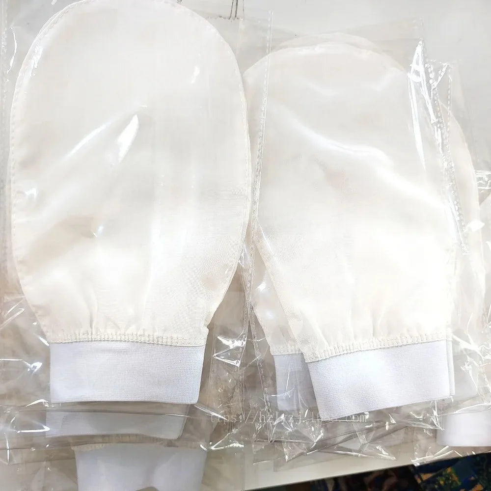 100% Silk Glove for Handcrafted Turkish Skin Peeling Scrubber Bath Sauna Exfoliator  Bath Face Wash Gloves Bathing Accessories