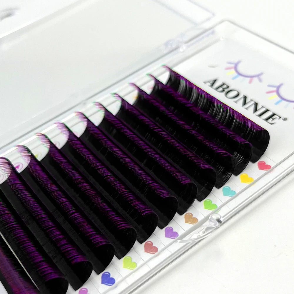 ABONNIE Ombre Colored Classic Volume Eyelash Extensions Handmade Fluffy Colored Lashes Volume Supplies