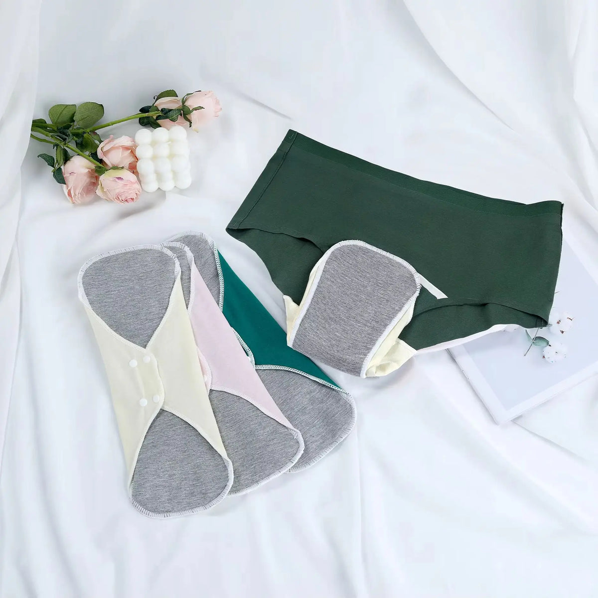 2PCS Large Reusable Graphene Incontinence Pads Heavy-flow Menstrual Cotton Panty Liner Cloth Tampons Urinary Sanitary Pads