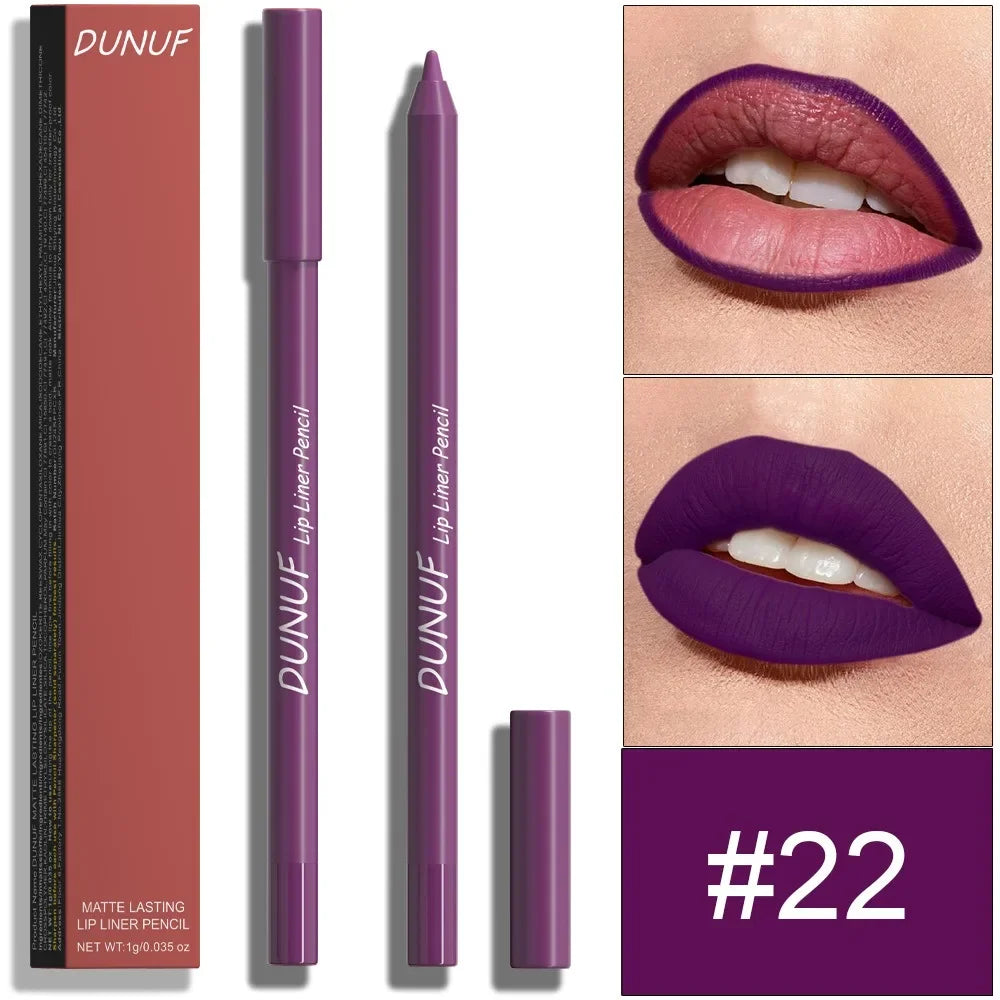 24 Colors Foaming Lipliner Durable Waterproof Soft Mist Lipstick Pen Gentle Pink Brown Purple Colors Matte Lip Contouring Pencil