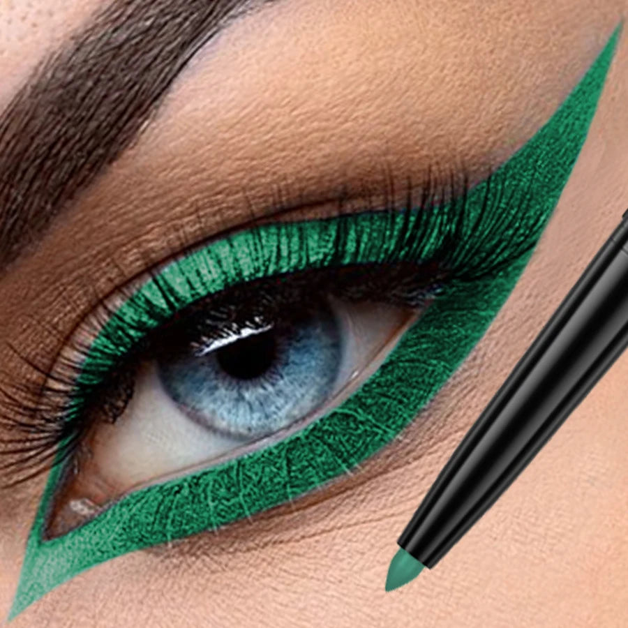 1pc Colourful Eyeliner Pen,High Pigmented Pearly Glitter&Shimmer Metallic Eyeliner Stick, Long Lasting Waterproof White Black