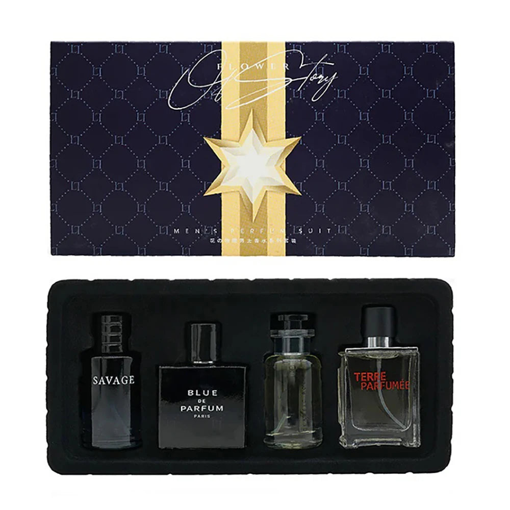 Luxury Men’s Perfume Gift Set – 4pcs Long-Lasting Fragrance Collection with Premium Scent Variety