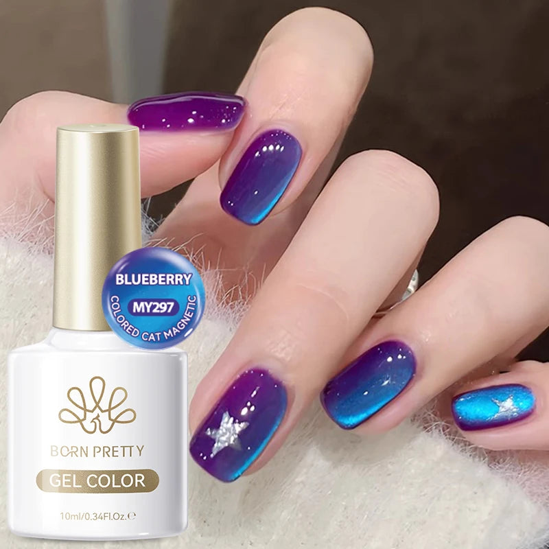BORN PRETTY Rhine Klein Blue Cat Magnetic Eye Gel Polish 10ml Crystal Ultra Shine Soak Off UV LED Varnish DIY Manciure At Home