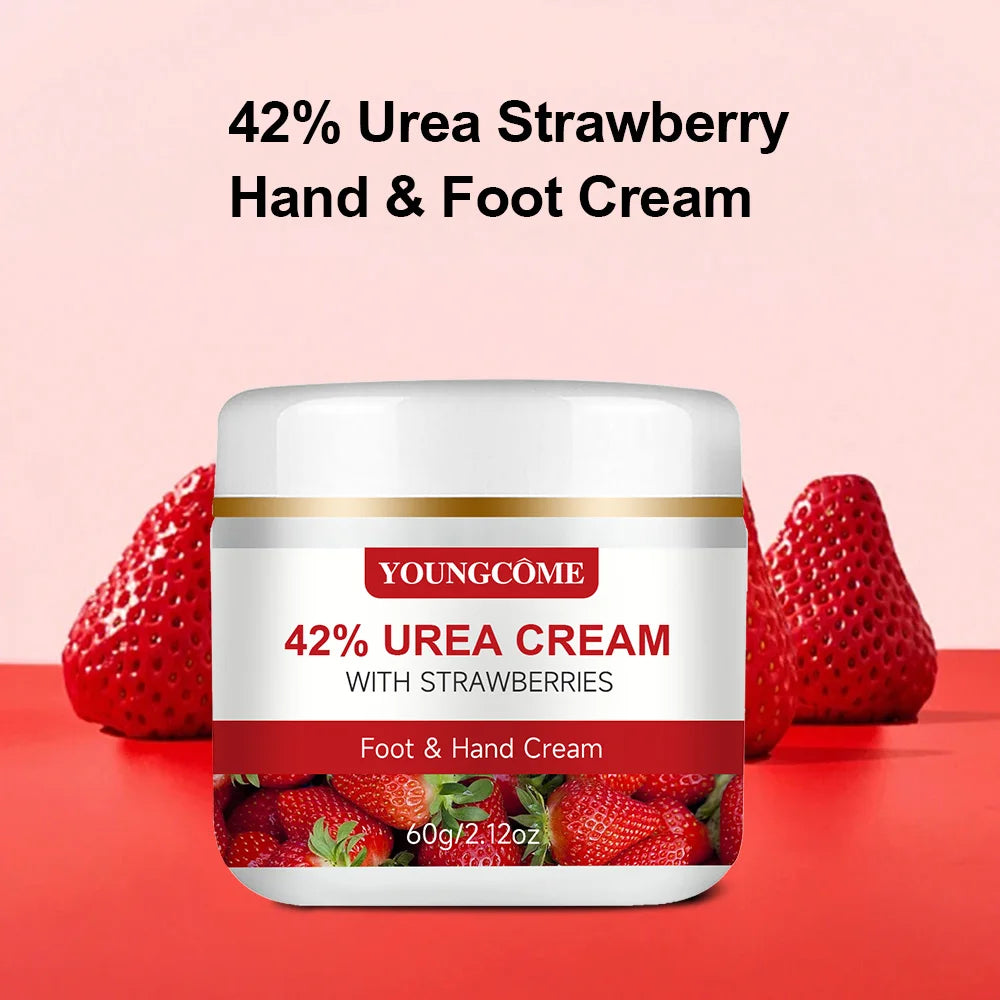 42% Urea Strawberry Hand and Foot Cream,moisturizes Andsmooths Your Hands and Feet Suitable for Men and Women of All Skin Types