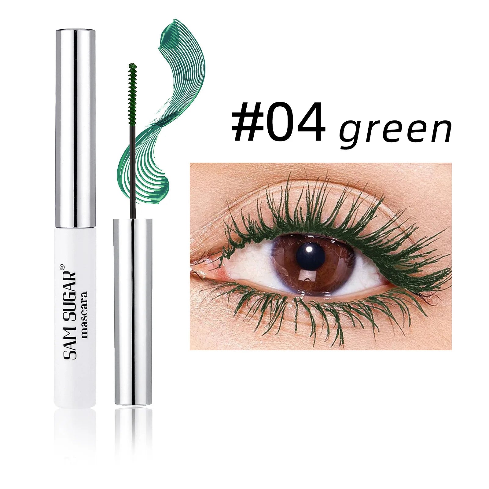 Colorful Curling Mascara Fine Brush Lengthens Eyelashes Thick Waterproof Blue Mascara Natural Eyelash Green Halloween Eye Makeup