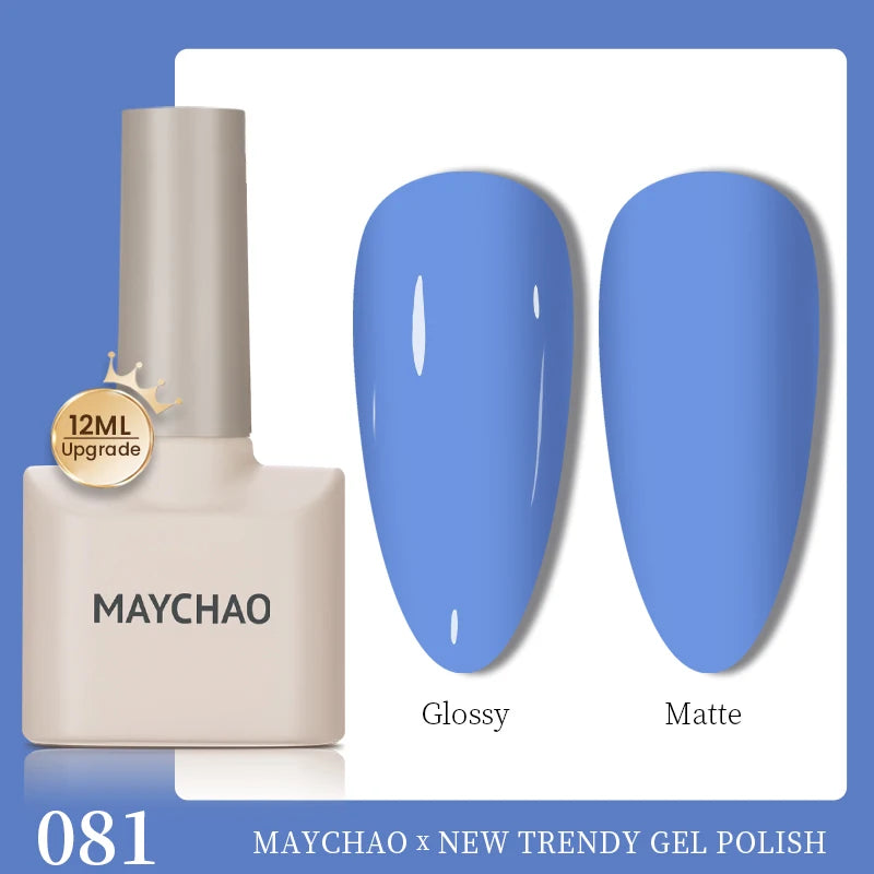 MAYCHAO 12ml Gel Nail Polish Set Professional Salon Nail Art Gels Varnish UV LED Semi Permanent Nail Lacquer Nail Supplies