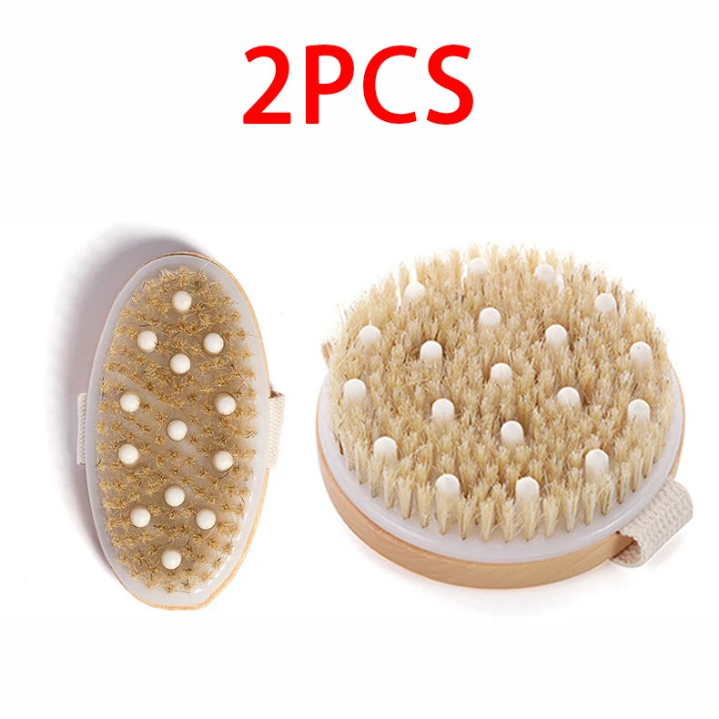 Shower Brush for The Back Handheld Dry Brushing Body Exfoliating Brush Bathroom Cellulite Back Bath Massage  Brush
