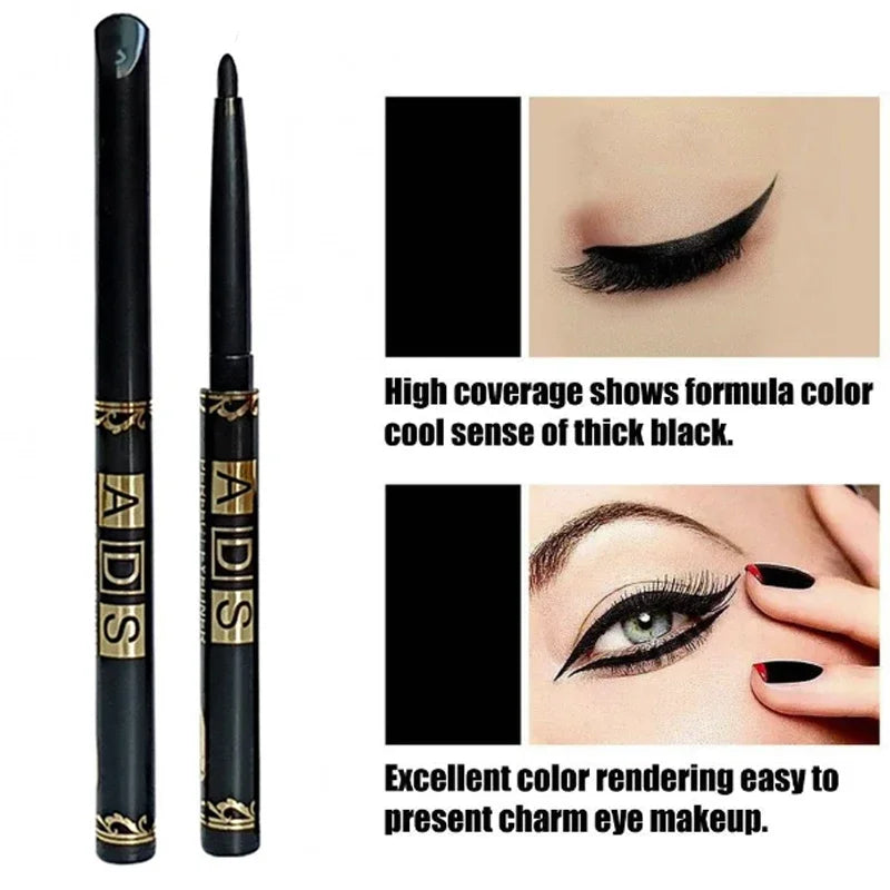 1/2/5/12pcs Waterproof & Sweat-Proof Black Eyeliner Pencil Eye Liner Gel Pen Long-Lasting Anti-smudging for Bold Eye Makeup