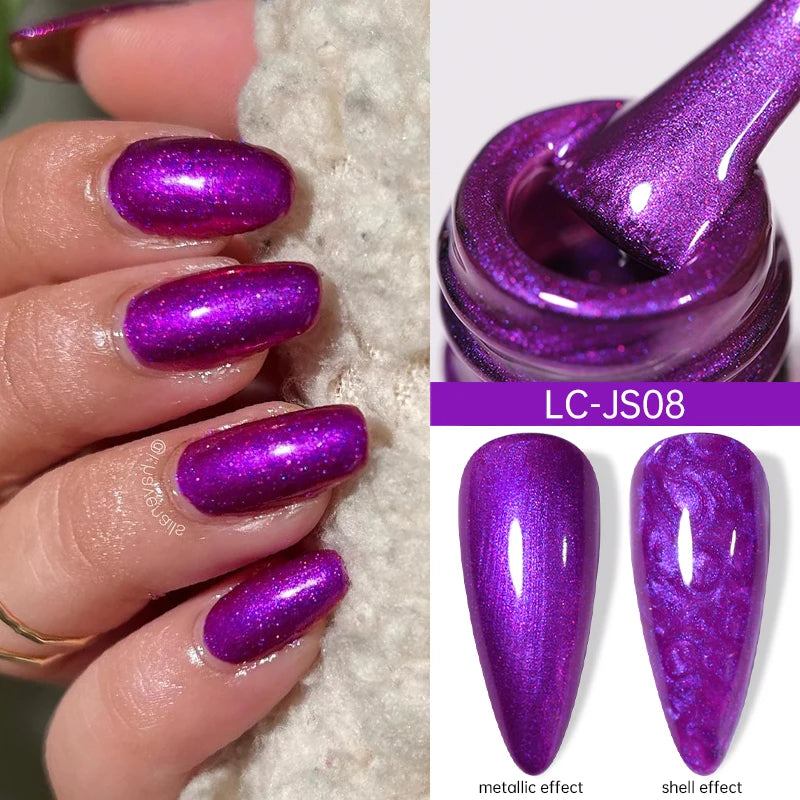LILYCUTE 7ML Auroras Glitter Thermal Gel Nail Polish Temperature Color Changing Semi Permanent Soak Off Nail Art UV Gel Varnish