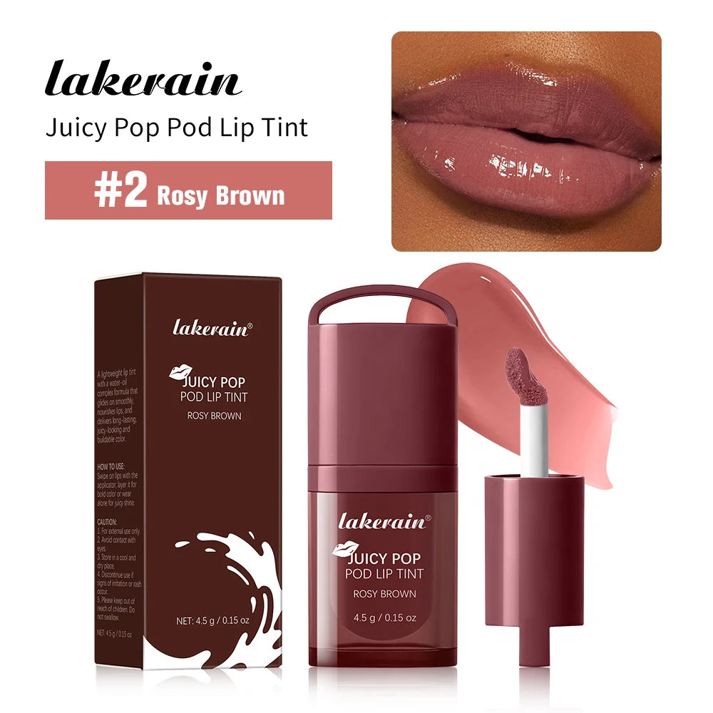 Juicy Box Shape Lip Tint Gloss Moisturizing Lightweight & Non-Sticky Lip Staion Long-Lasting High Shine Finish Lips Makeup