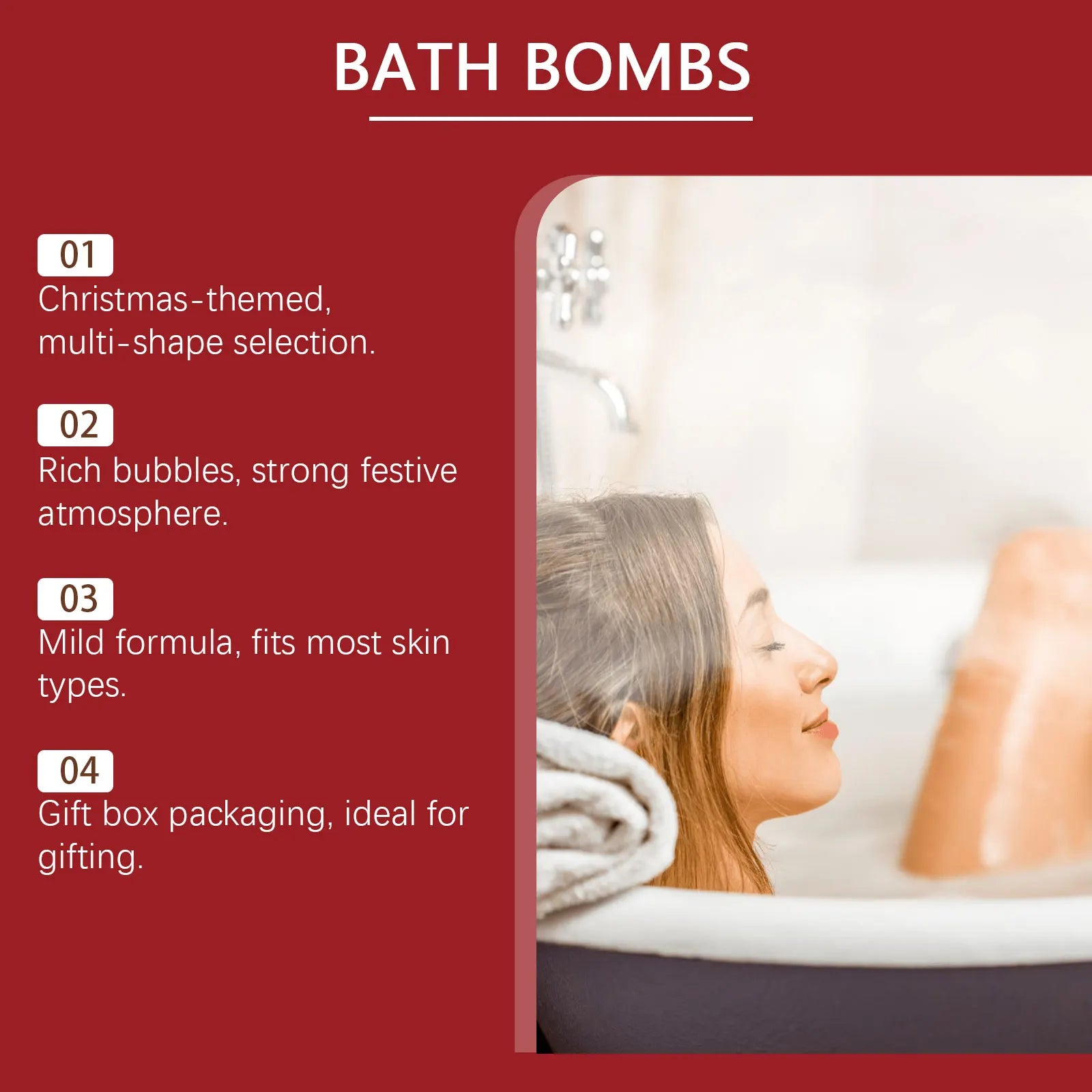 Soothing Body Christmas Bath Bomb Set Stress Relief Relaxation Exfoliation Moisturizing Aromatherapy Body Care Bath Bomb