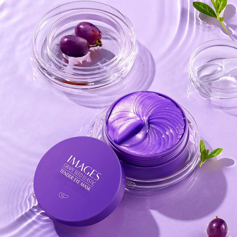 Images Grape Moisturizing Collagen Eye Mask Anti-Dark Circles and Eye Bags Firming Eye Mask Beauty Skin Care Eye Patches 60 Pieces