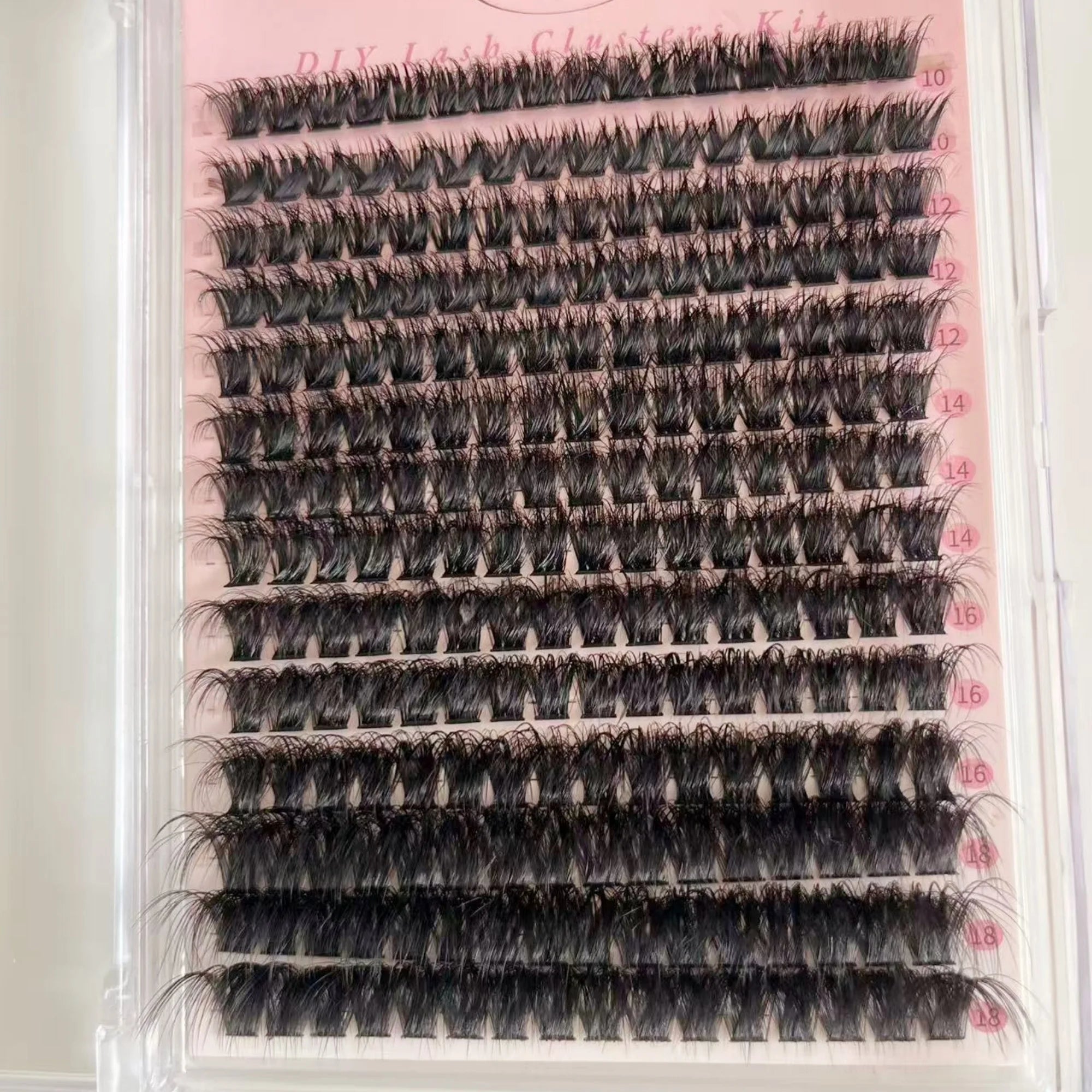 Lash Clusters Kit 100D Eyelash Clusters 3D Effect with Bond Seal Tweezers Brush Thin Band 10-18mm Mixed Natural Wispy 3D Curl Co