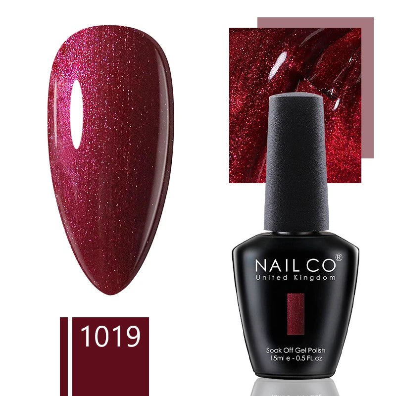 NAILCO 15ml Dark Gel Nail Polish Semi-permanent Varnish Hybrid UV Nails Art Glitter Colors Gel Polish Manicure Enamels For Nails