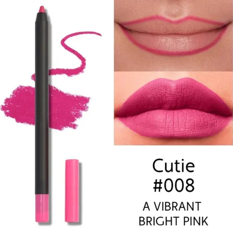 Nude Brown Lip Liner Pencil Lipstick Matte Smooth Waterproof Lipliner Long Lasting Non-stick Cup Lipstick Pen Beauty Cosmetics