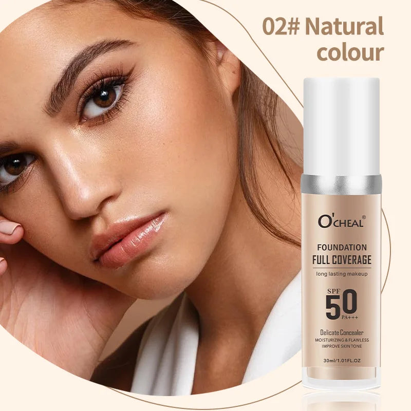 Waterproof Color Change Foundation Korean Makeup Base Full Coverage Concealer CC Cream Brighten Face Skin Tone Liquid Foundation