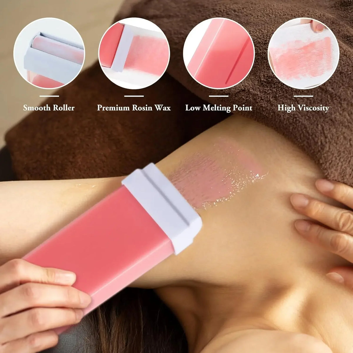 Roll on Wax Aloe Rose Wax Roller Refill Painless Hair Removal Wax Cartridge Depilatory Wax Warmer For Bikini Body Hair Removal