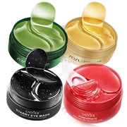 240pcs=120pairs Eye Patches Hyaluron Acid & Gold & Seaweed & Cucumber Hydrating Milk Moisturizing Crystal Collagen Gel Eye Mask