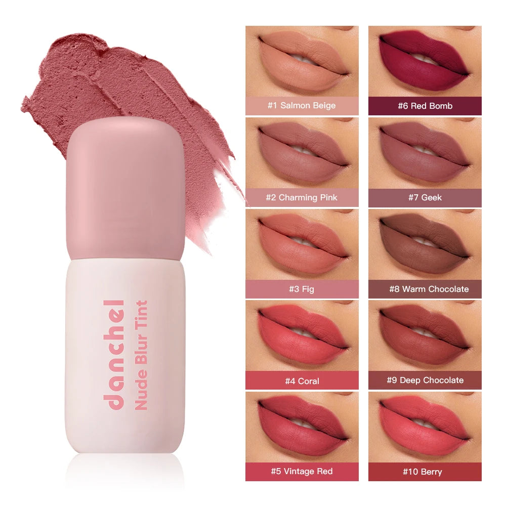 K‑Beauty Nude Blur Tint 15 Light Apricot 2‑in‑1 Lip & Cheek Stain Soft‑Focus Matte Long Lasting Waterproof Korean Lip Makeup
