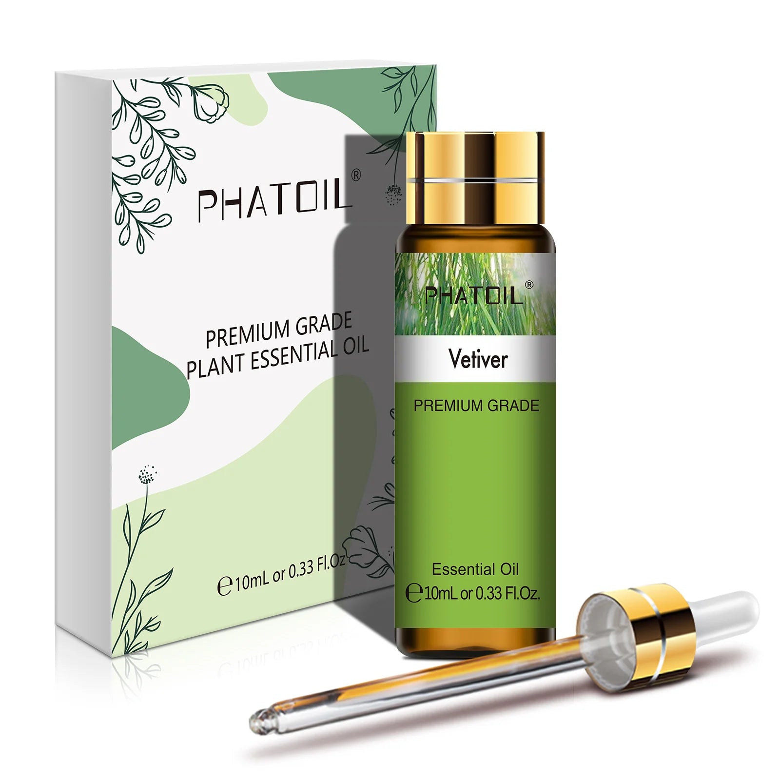 PHATOIL 1PCS Vetiver Essential Oil For Aromatherapy Candle Making 5ml/10ml/30ml/100ml Natural Plant Aroma Essential Oils