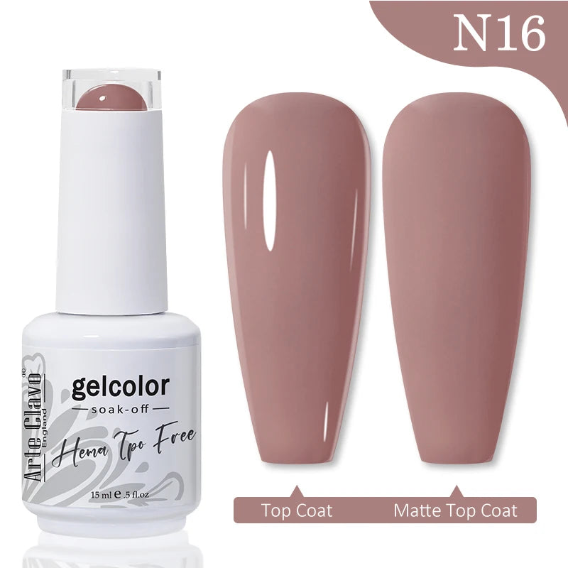 Arte Clavo 15ML Red Brown Color Gel Nail Polish Autumn Winter Nail Art Gel Nail Supplies Semi Permanent Soak Off UV Gel Varnish