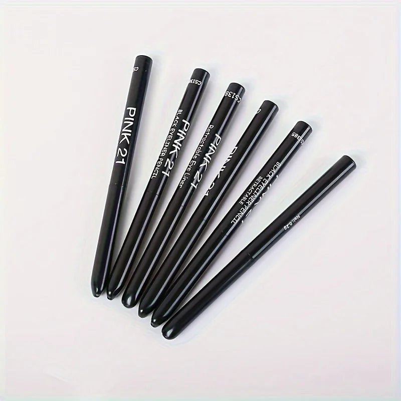5pcs Black Eyeliner Gel Pen Waterproof Sweat Proof Smooth Non-Caking Eye Makeup Gift for Cosmetics Enthusiasts