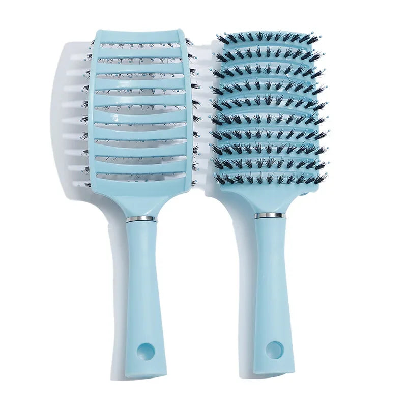 Women Wet Curly Detangle Hair Brush Hair Brush Scalp Massage Comb Hairbrush Bristle&Nylon Salon Hairdressing Styling Accessories