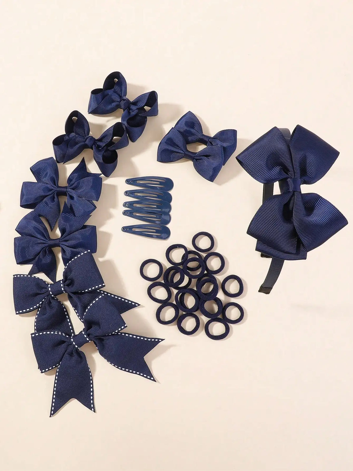 34Pcs/Set New Fashion Layered Hairbands Ribbon Bows Headband Hair Clips BB Clips Hair Ties Handmade Hair Accessories Girls