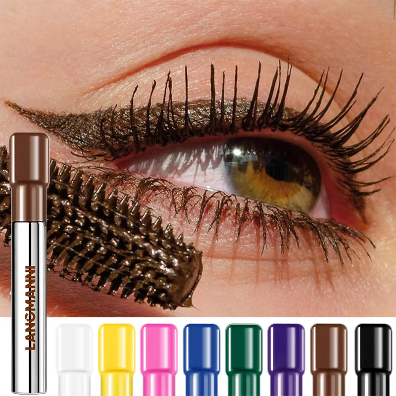 8 Colors Green Mascara Thick Curling Waterproof Natural Eyelashes Long Lasting Blue White Pink Black Eye Makeup Korean Cosmetics