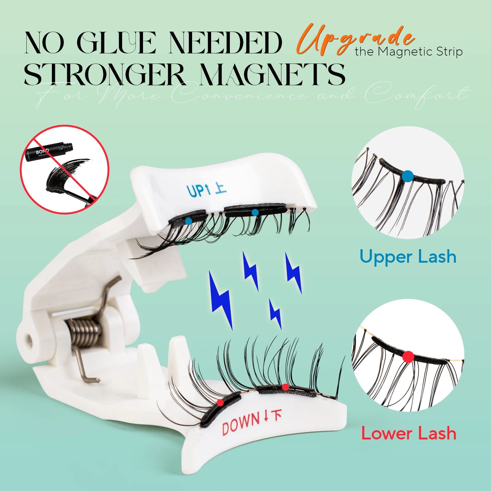 VYRILA Soft Magnetic Eyelashes Individual False Eyelashes Curly Lightweight Magnetic Lashes Kit Easy to Wear for Natural Look