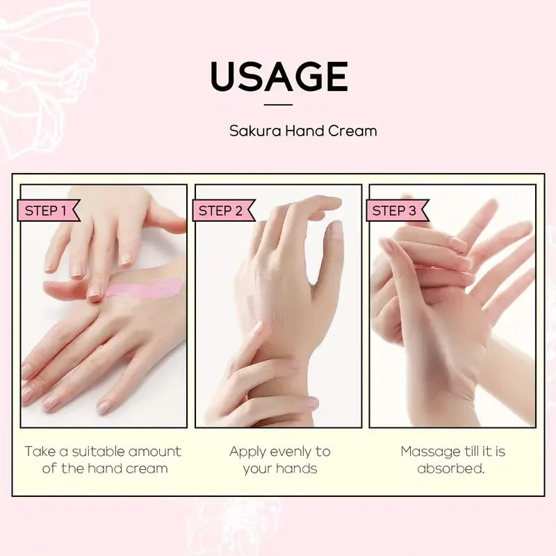 Water Ice Levin Cherry Blossom Hand Mask Glycerin Nourishes Moisturizes Softens Dry Rough Hands 60g