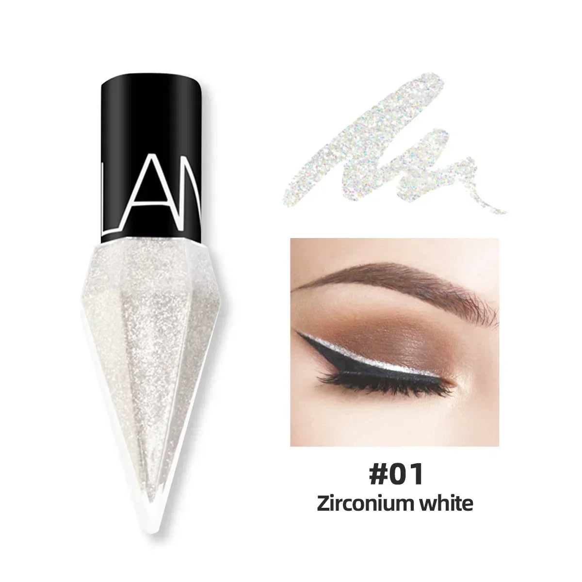 Shiny Eye Liners Pigment Silver Rose Gold Color Liquid Glitter eyeshadow Professional Eyeliner Beauty Cosmetics Makeup for Women