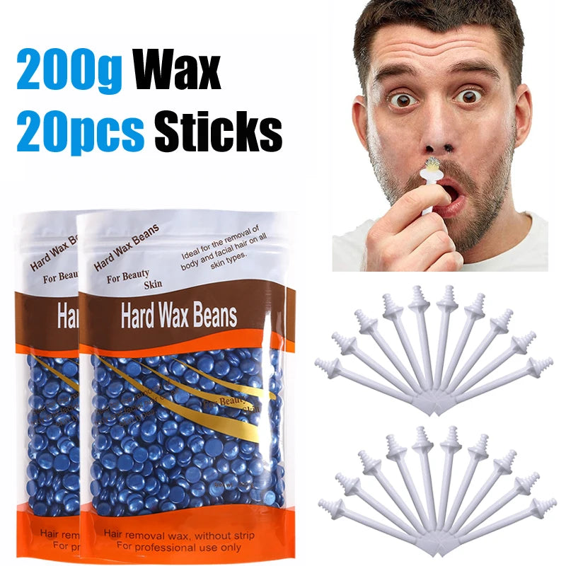 Nose Wax Kit | There are Wax and Applicators | Hair Removal Kit for Men and Women Painless Removal of Nose Hair Cleaning