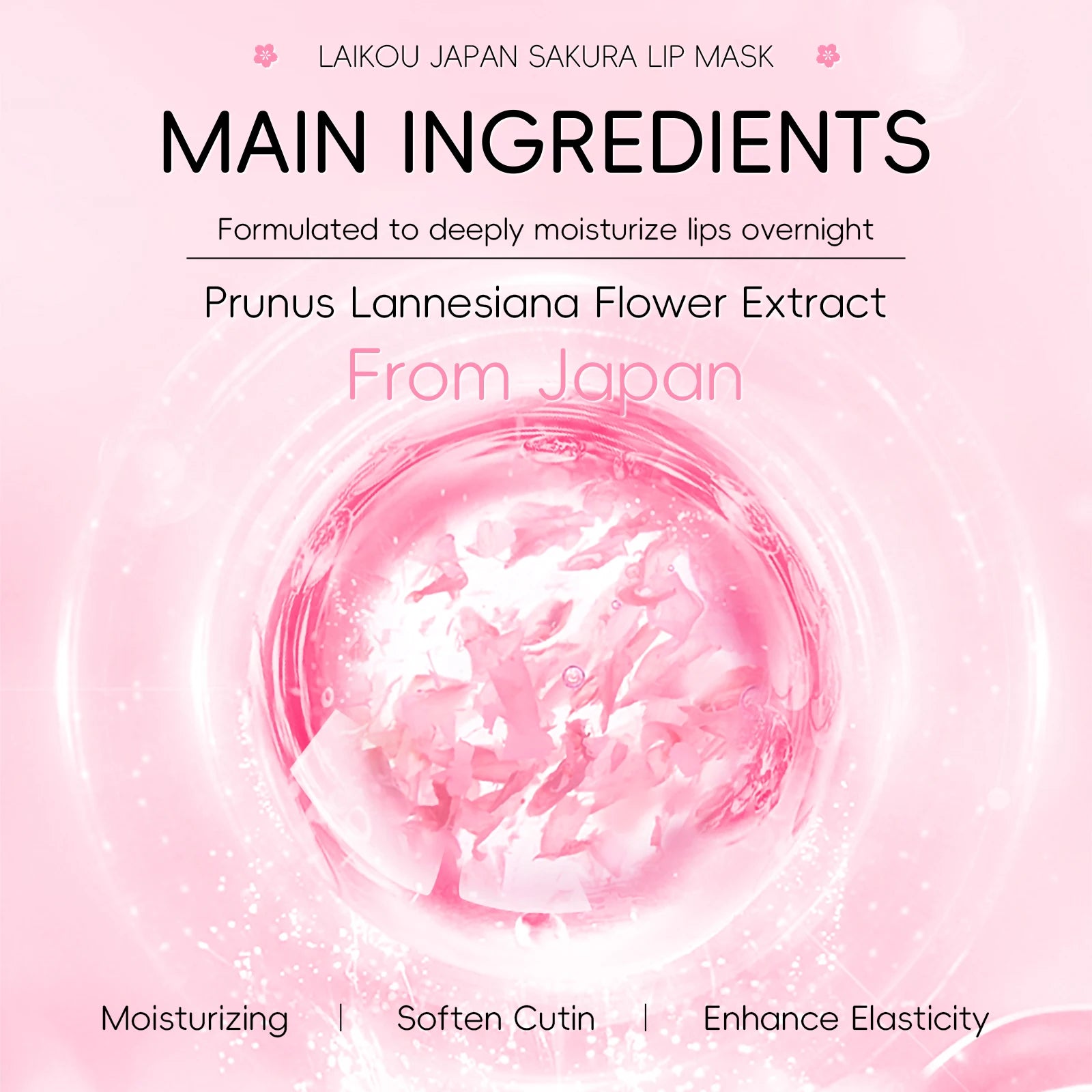LAIKOU Sakura Lip Mask - Overnight Hydrating Lip Balm for Plump Lip Lines Beauty Care