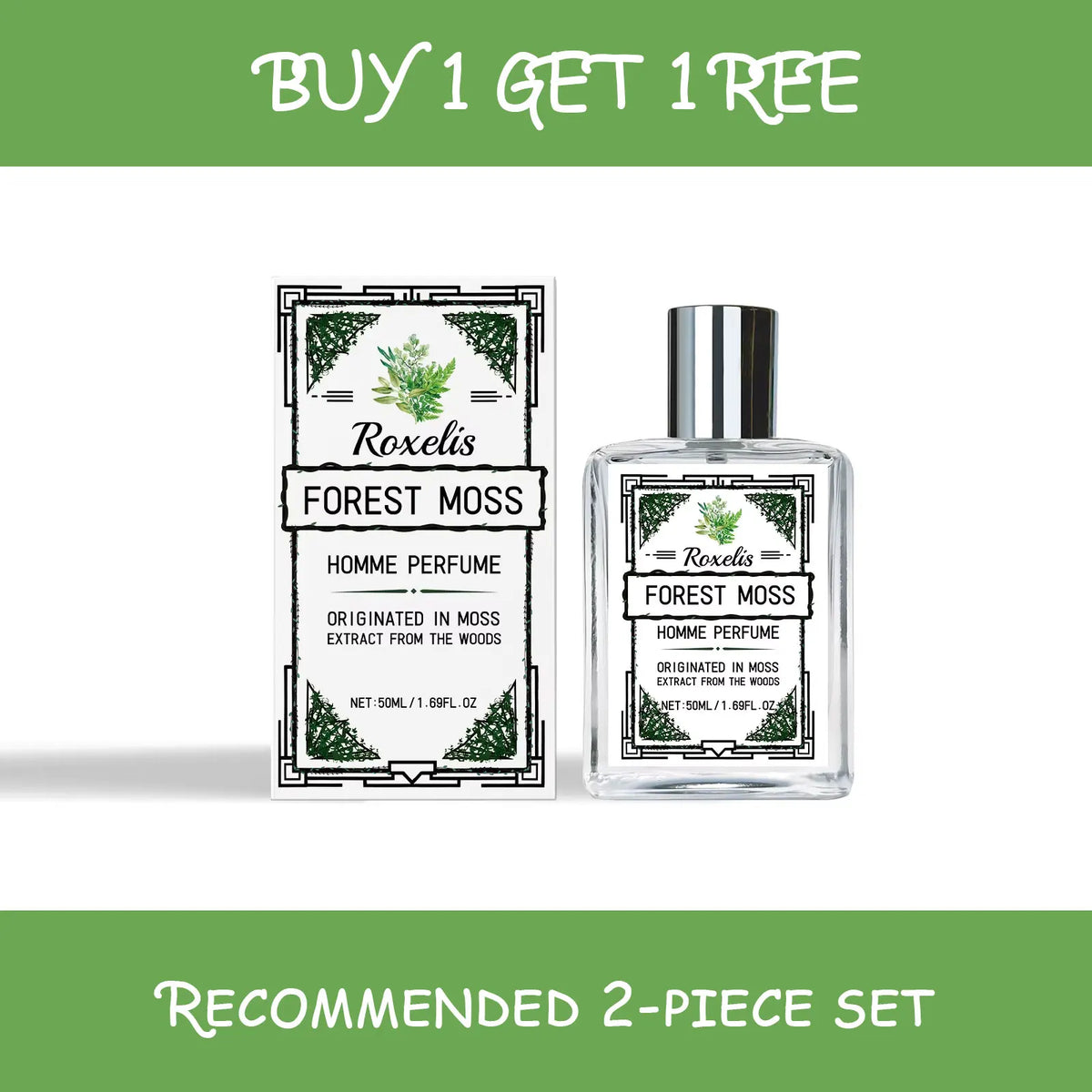 Roxelis 50ml Men's Body Fragrance Fresh Forest Woody Scent Elegant Mild Long Lasting Charming Gentle Fragrance