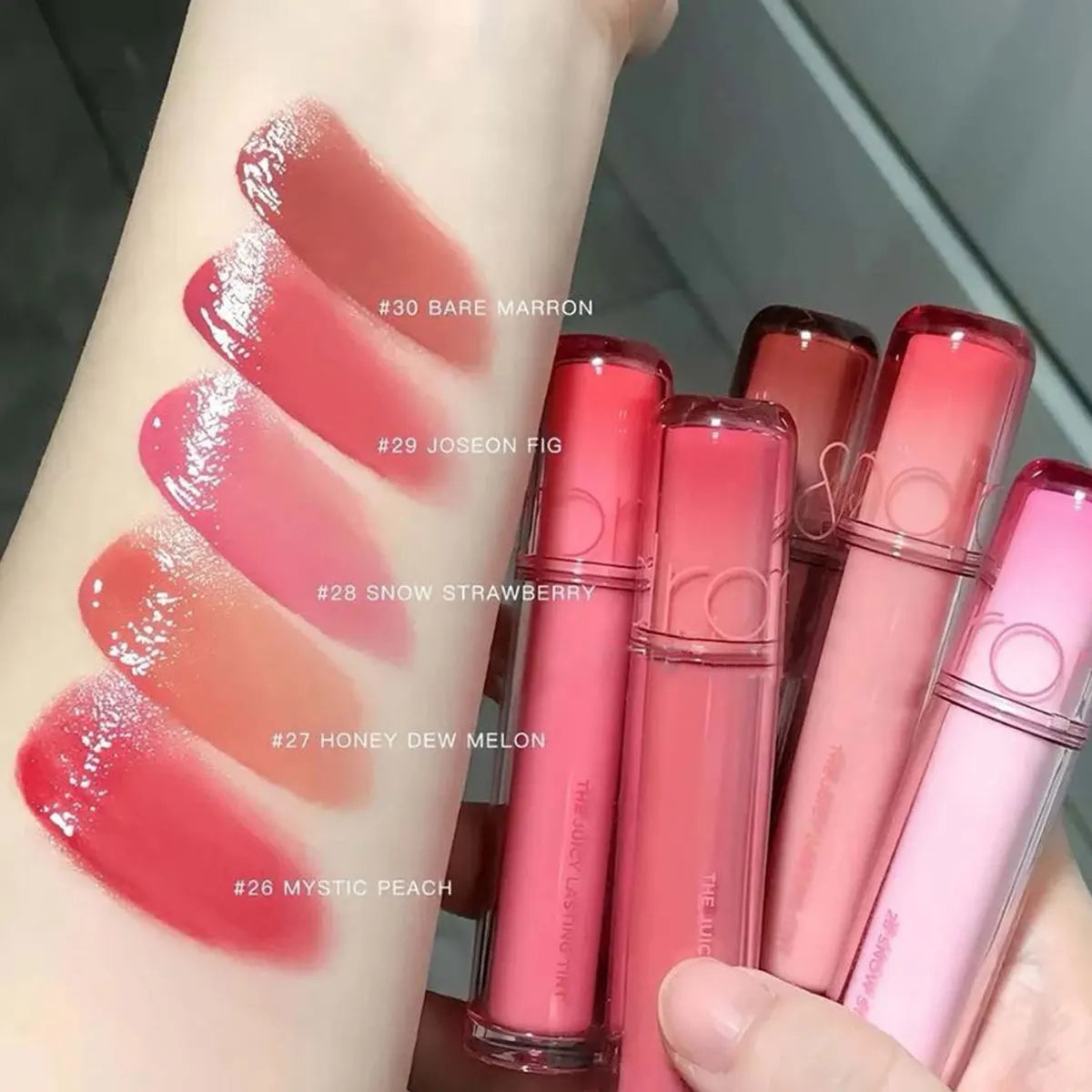 rom&nd THE JUICY LASTING TINT-10 Shades,Mirror Shine Finish,Lip Gloss,Luxury Makeup,Korean Cosmetic,K-Beauty,Korean Makeup