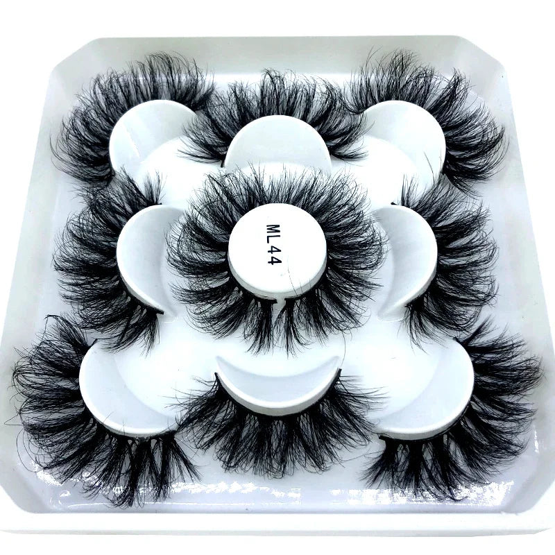 New 5 pairs of handmade mink eyelashes fake eyelashes natural nude makeup simulated cross messy eyes 3D curly eyelashes