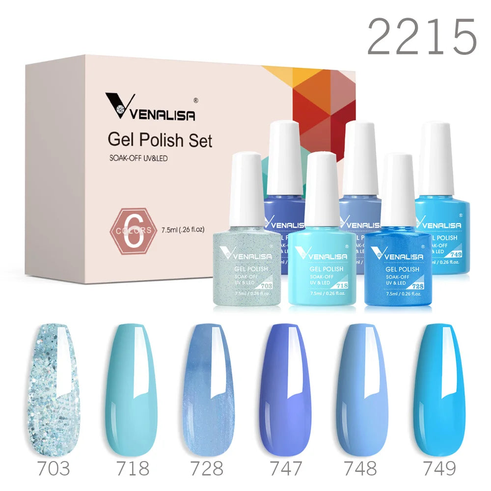 6pcs Venalisa Construction Gel Kit Stronger Jelly Color Reinforce Natural Nail Varnish Rubber Base Color Series Nude Collection