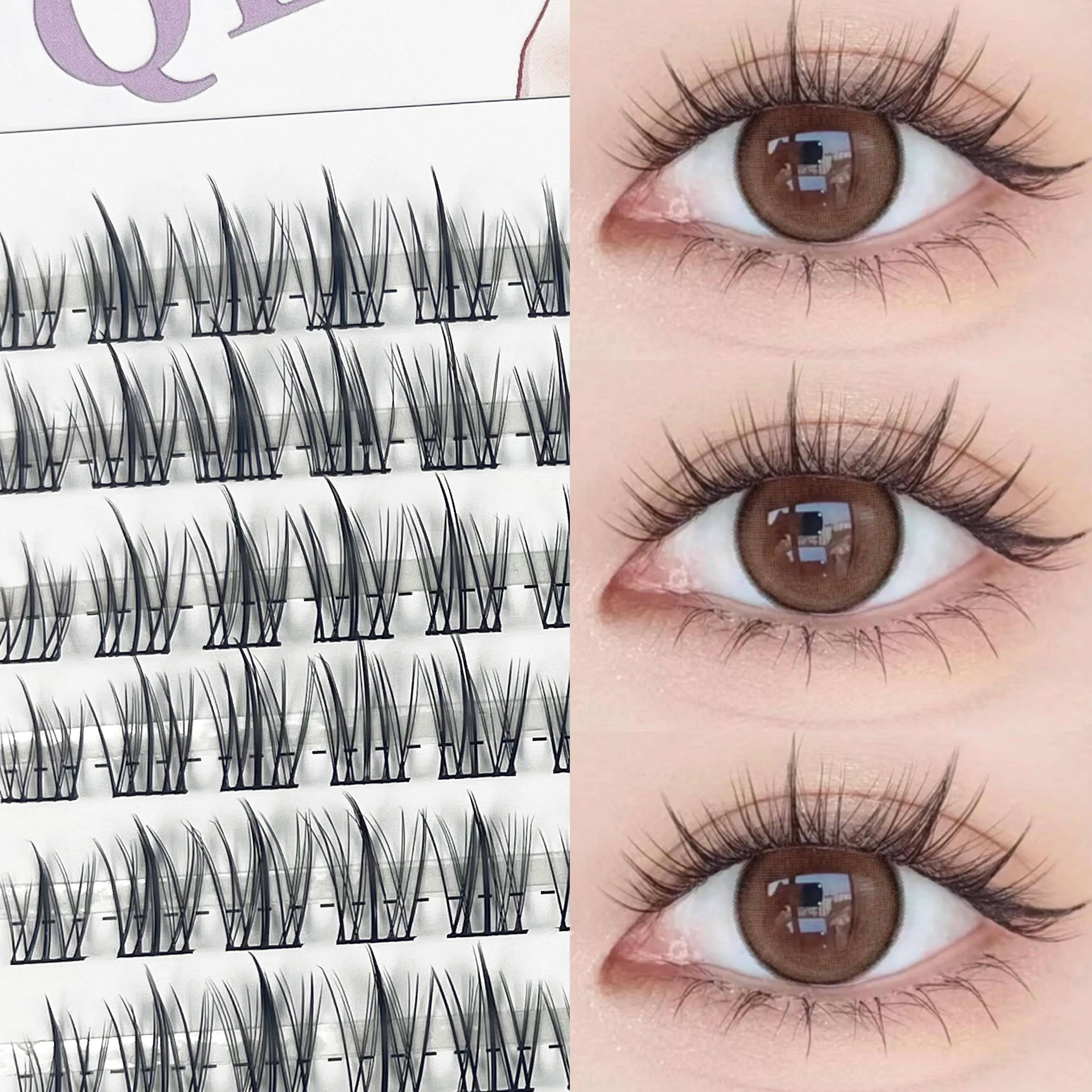 1 Box/120 Bunches segmented Fish Tail Eyelashes Individual Eyelash Cluster Natural Eyelash Extension False Lashes Makeup Tool