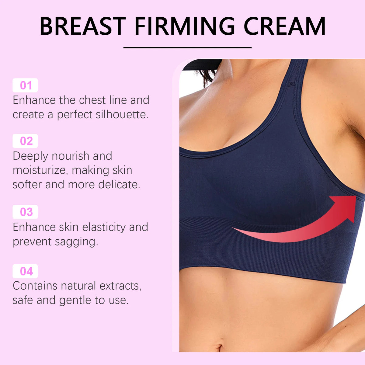 Breast Firming Care Cream, Moisturizing Massage & Nourishing Lifting Cream for Plump, Tight and Smooth Breast Skin