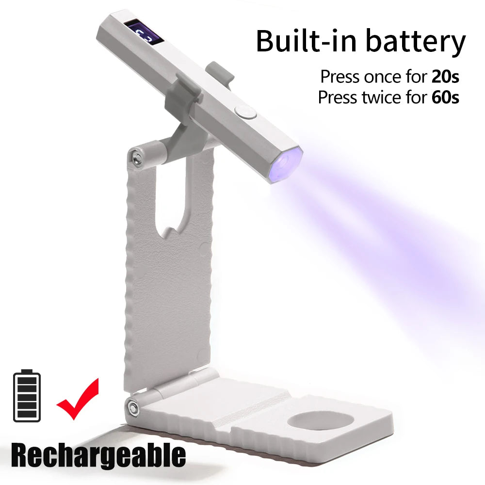 LINMANDA Minicure Handheld UV Light for Gel Nails Portable UV Nail Lamp Rechargeable LED Nail Lamp for Nails Art Desk Stand