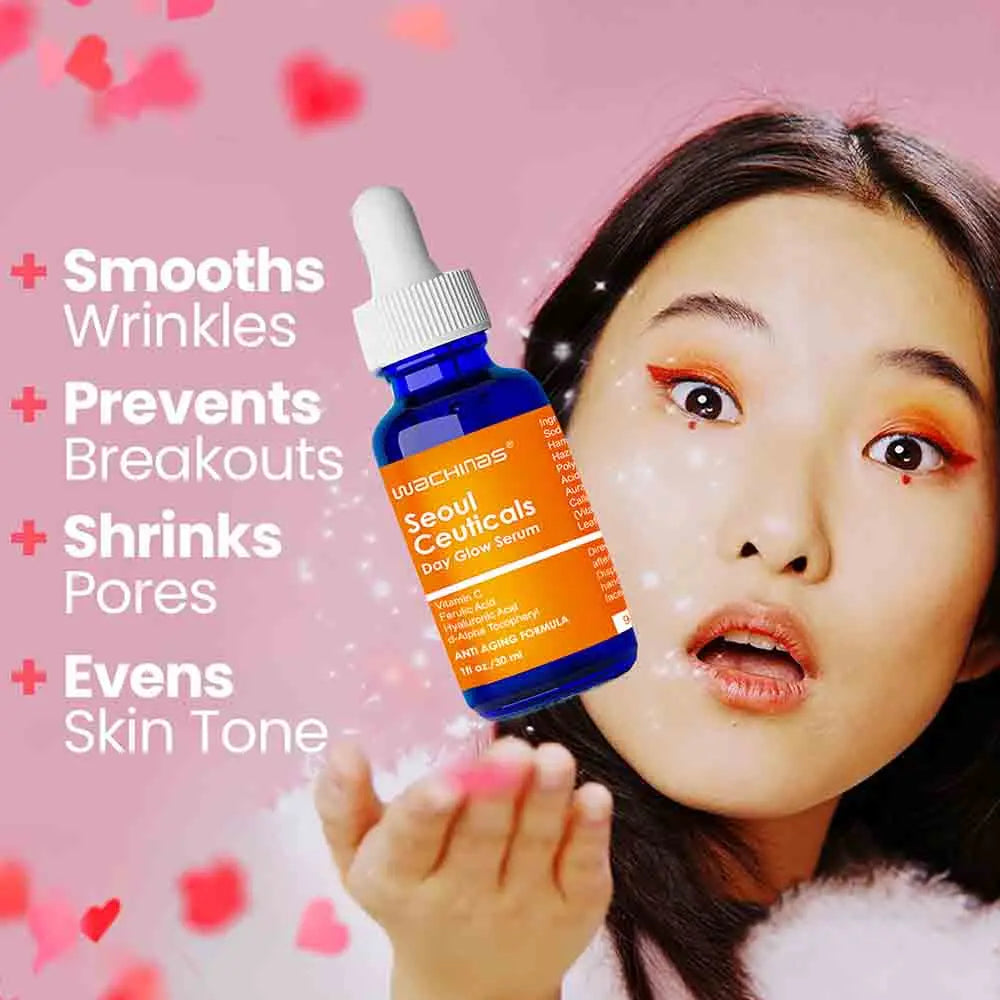 Skin Care 20% Vitamin C Hyaluronic Acid Serum + Ferulic Acid - Potent Anti Aging, Anti Wrinkle Brightening Serum for Dark Spots