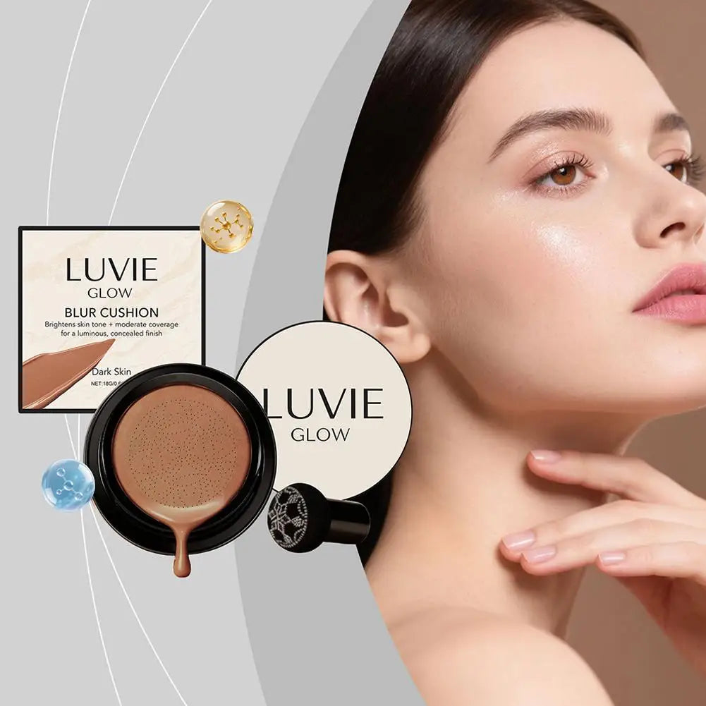 Glow Foundation Mushroom Head Air Cushion CC BB Cream Full Coverage Makeup Foundation Long Lasting Hydrating Even Skin Tone