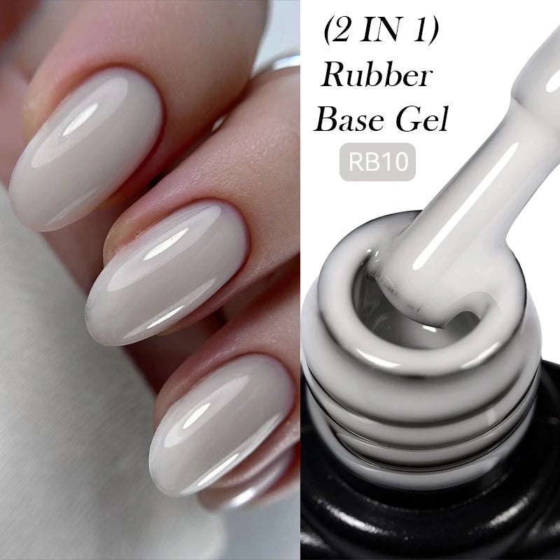 LILYCUTE Nude Crystal Rubber Base Gel Nail Polish Natural Color Semi Permanent UV Gel Soak Off Self Leveling Nail Gel Varnishes