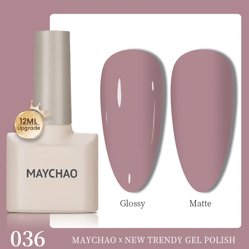 MAYCHAO 12ml Gel Nail Polish Set Professional Salon Nail Art Gels Varnish UV LED Semi Permanent Nail Lacquer Nail Supplies